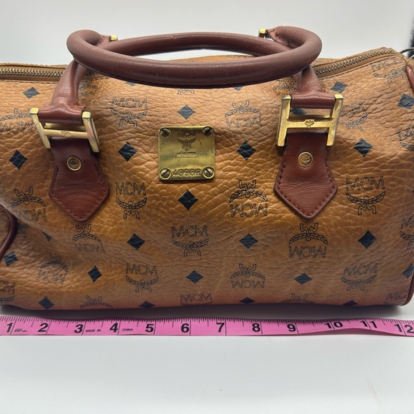 MCM VISETOS Boston bag cognac colored leather - Picture 4 of 9
